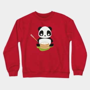 Panda eating Chinese food Crewneck Sweatshirt